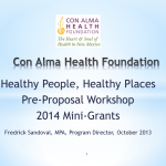 Healthy People, Healthy Places Mini Grants